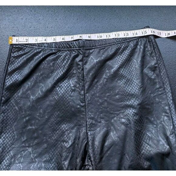 Plush Revolve Legging Liquid Black Fleece Lined Snakeskin High Rise Size XXL - Picture 7 of 13